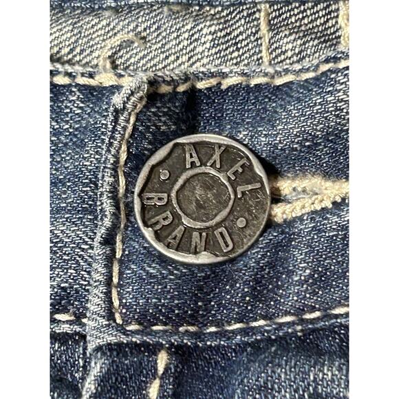 T.K. Axel Jeans Mens W32 L32 Wolcott Boot Cut Distressed Ripped Blue Denim - Picture 15 of 16